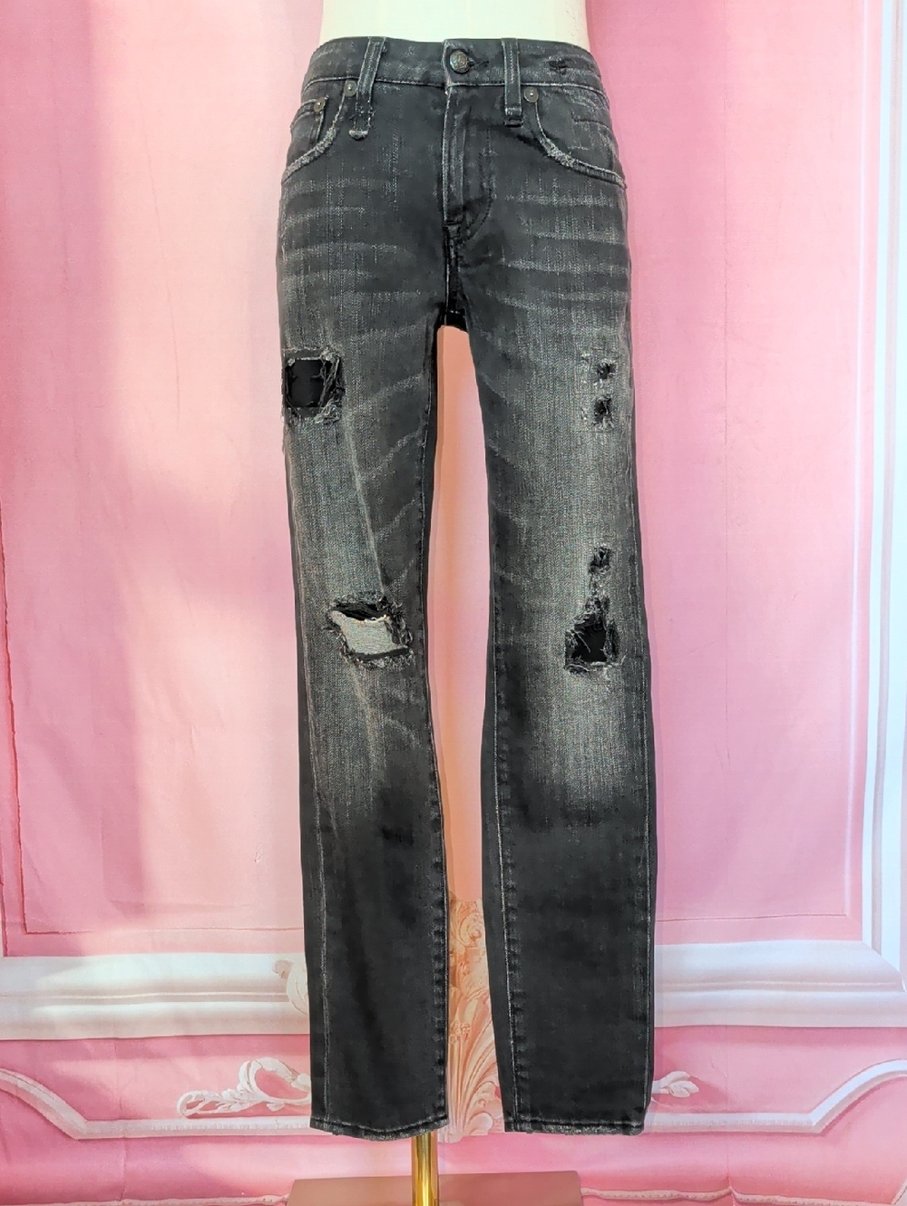 R13 Allison Crop Shredded Jeans